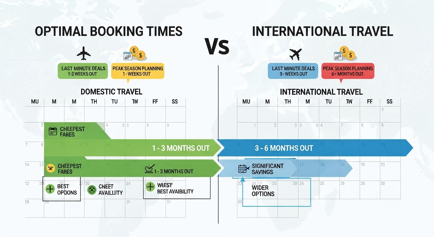 Horarios de reserva óptimos para viajes nacionales e internacionales