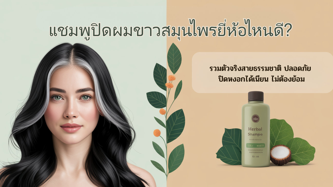 แชมพูปิดผมขาวสมุนไพรยี่ห้อไหนดี | รีวิว “แชมพูปิดผมขาวไม่มีสารเคมีสองนาง” สูตร DSP 