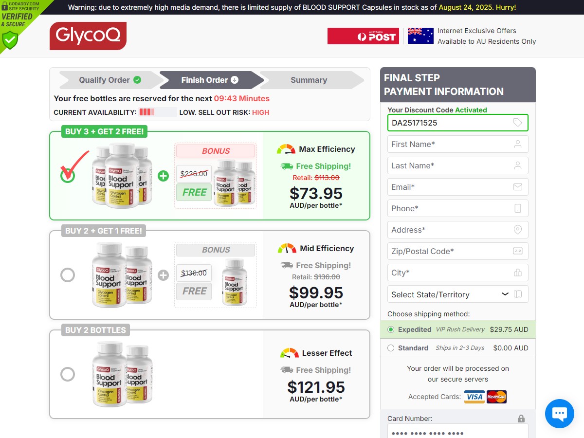 GlycoQ Blood Support – Advanced Formula for Healthy Blood Sugar & Circulation