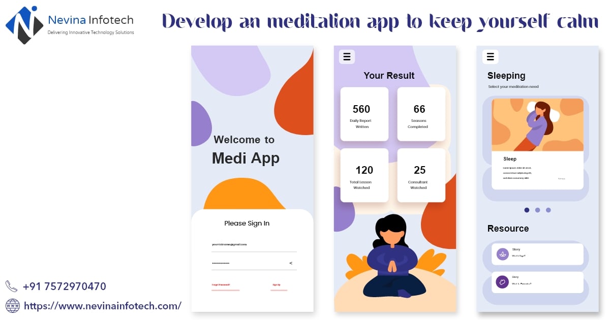 Develop an medical app to keep yourself calm