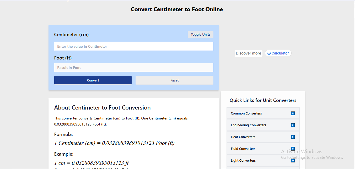 Convert Centimeters to Feet – Simple Online Converter