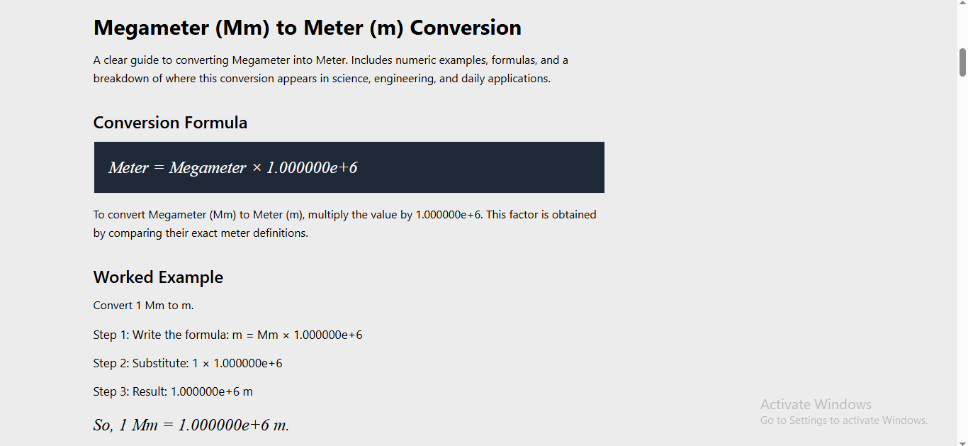 Convert Megameter to Meter Online – Fast & Accurate Tool