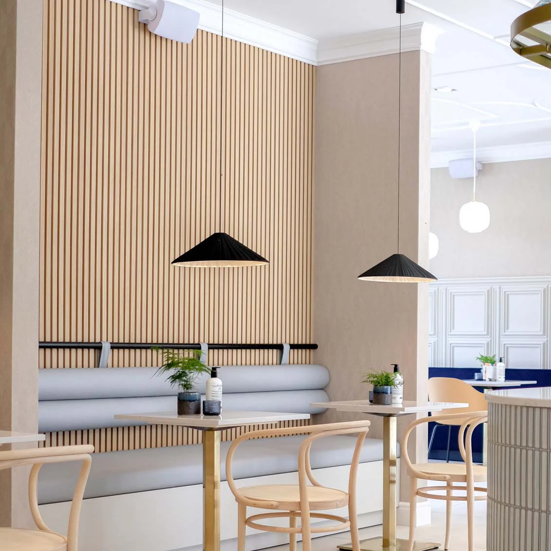 A stylish shift toward modern interiors with slatted wall panels