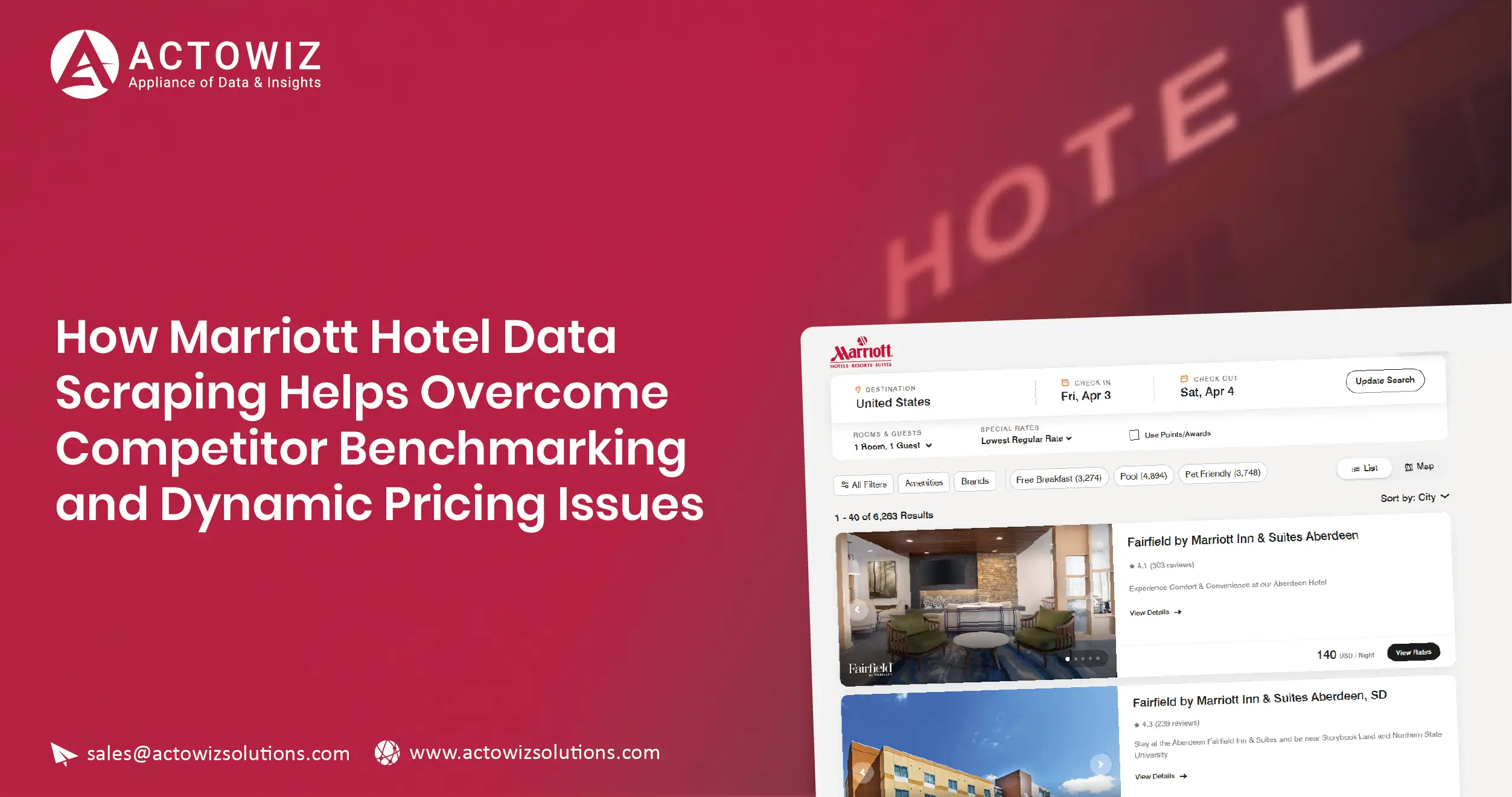 Marriott Hotel Data Scraping - Overcome Competitor Benchmarking