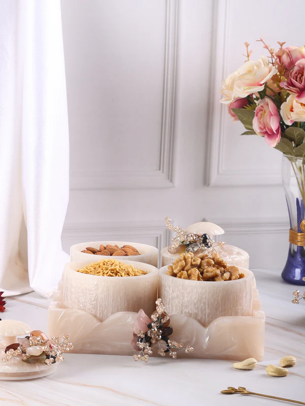 Best Dry Fruit Airtight Organiser Set of 4 for Festive Dry Fruit Tray Gift Ideas