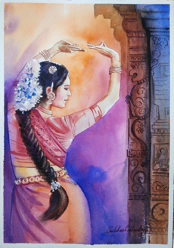 Folk Art Paintings - Indian Folk Art - Classical Dance Painting Online