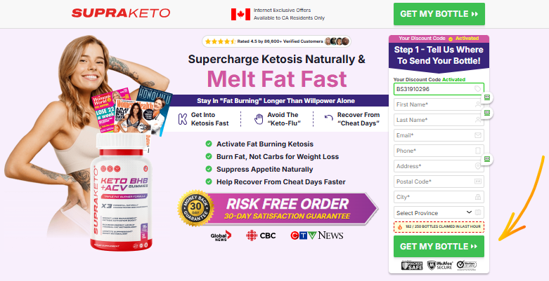 Supra KETO BHB + ACV Gummies Canada  