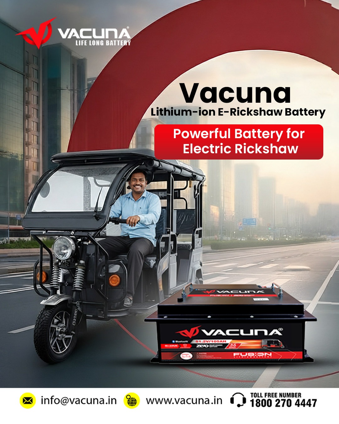 Reliable Lithium Ion Battery for E Rickshaw Drivers in India