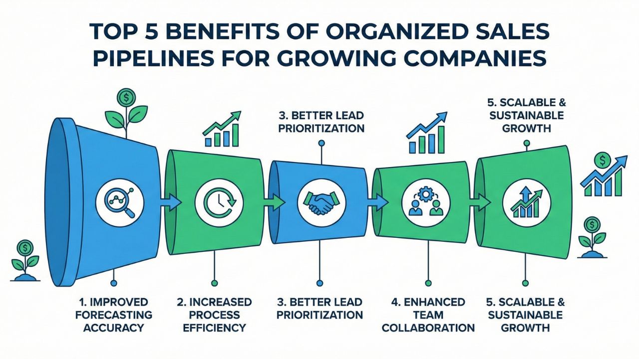 Top 5 Benefits Of Organized Sales Pipelines For Growing Companies