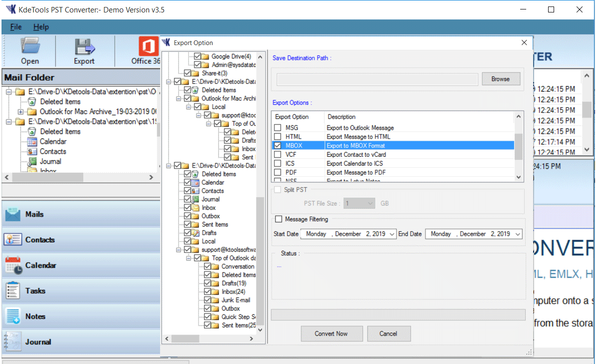 How to Import PST to MBOX