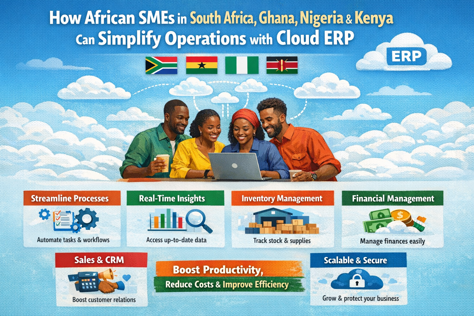 How African SMEs in South Africa, Ghana, Nigeria, and Kenya Can Simplify Operations with Cloud ERP