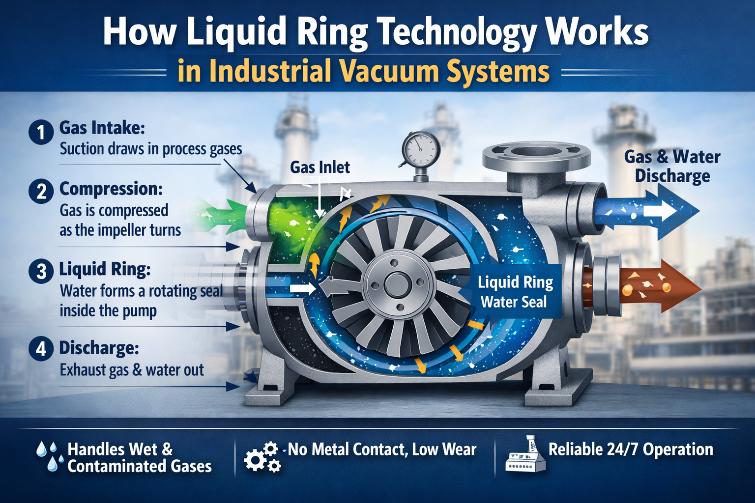 How Liquid Ring Technology Works in Industrial Vacuum Systems