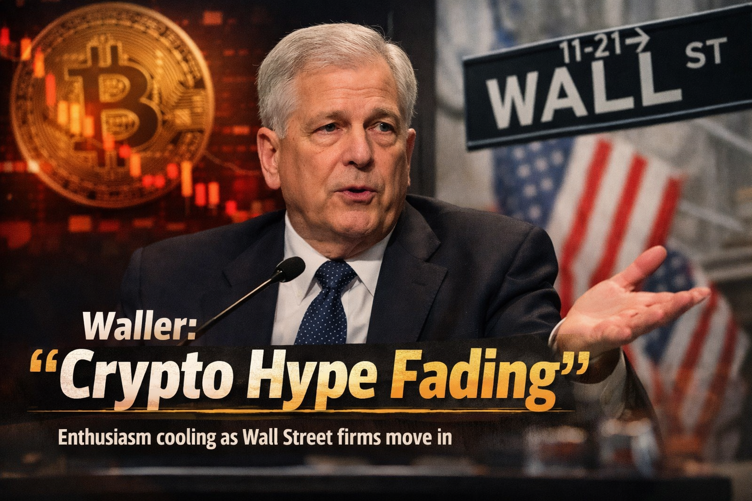 Waller isn’t rattled by crypto’s drop says the excitement has worn off