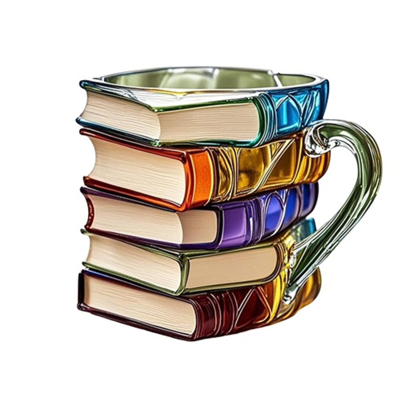NovelSip Mug Book-Inspired Thick Glass Coffee Mug for Daily Comfort