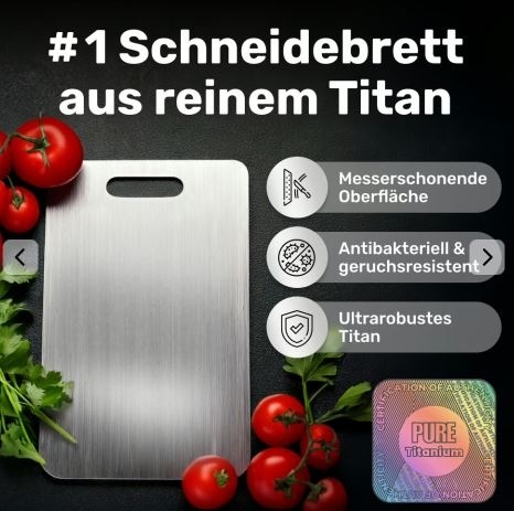 Katori Titanium Cutting Board – Hygienisch, langlebig & mikroplastikfrei