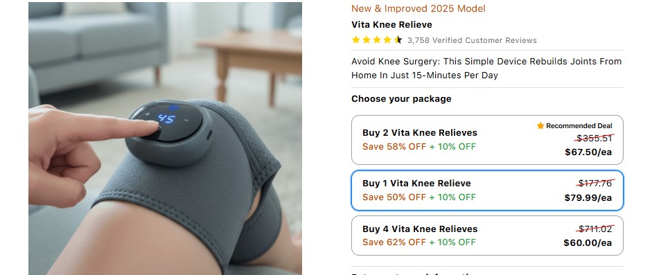 Vita Knee Relieve Reviews: Restore Knee Flexibility Without Painkillers!