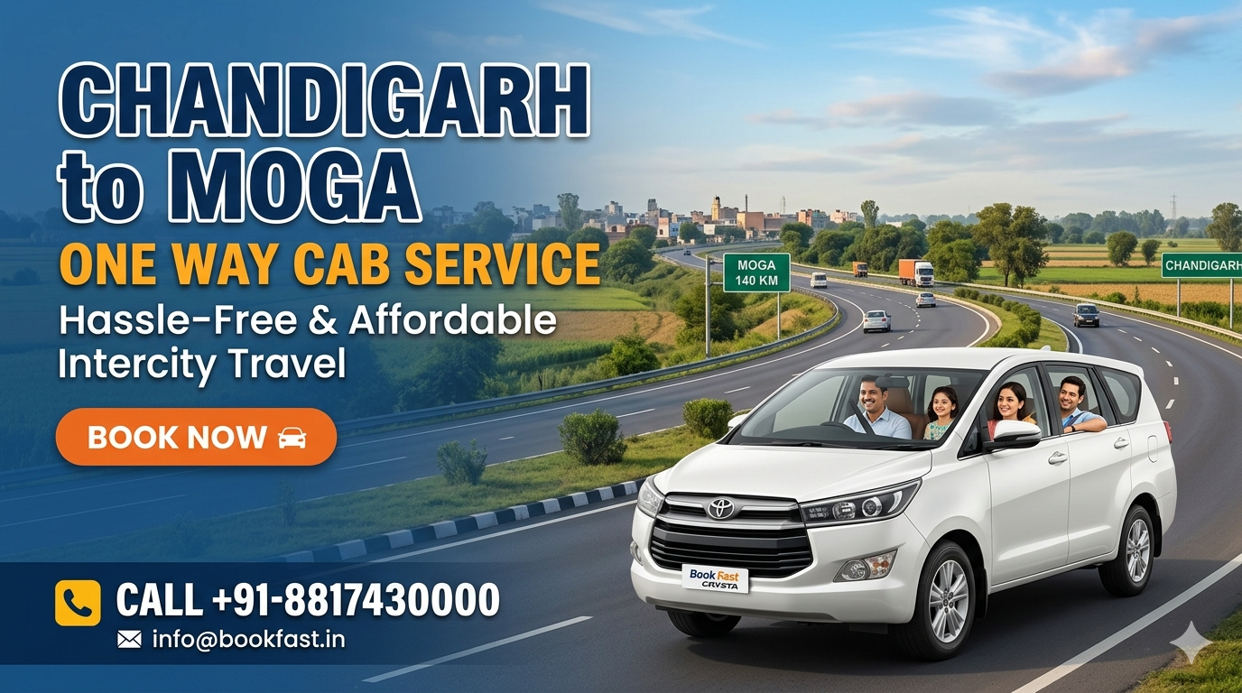 How Much Does Chandigarh to Moga One Way Cab Service Cost?