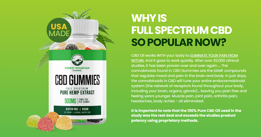 Forest Mountain Farms CBD Gummies Top Trending CBD Gummies For USA