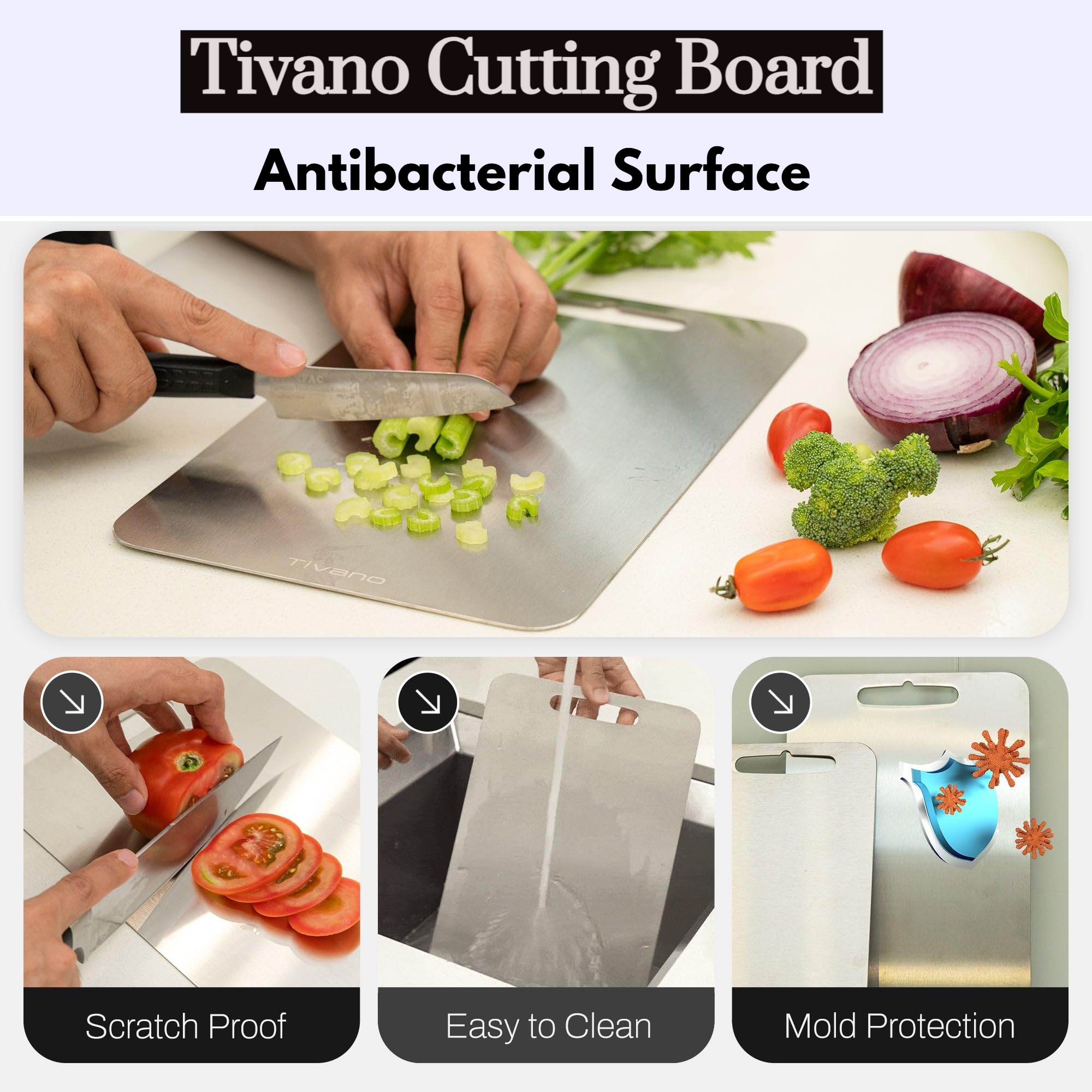 Tivano Cutting Board – Ideal for Precision Cutting, Slicing, and Food Preparation
