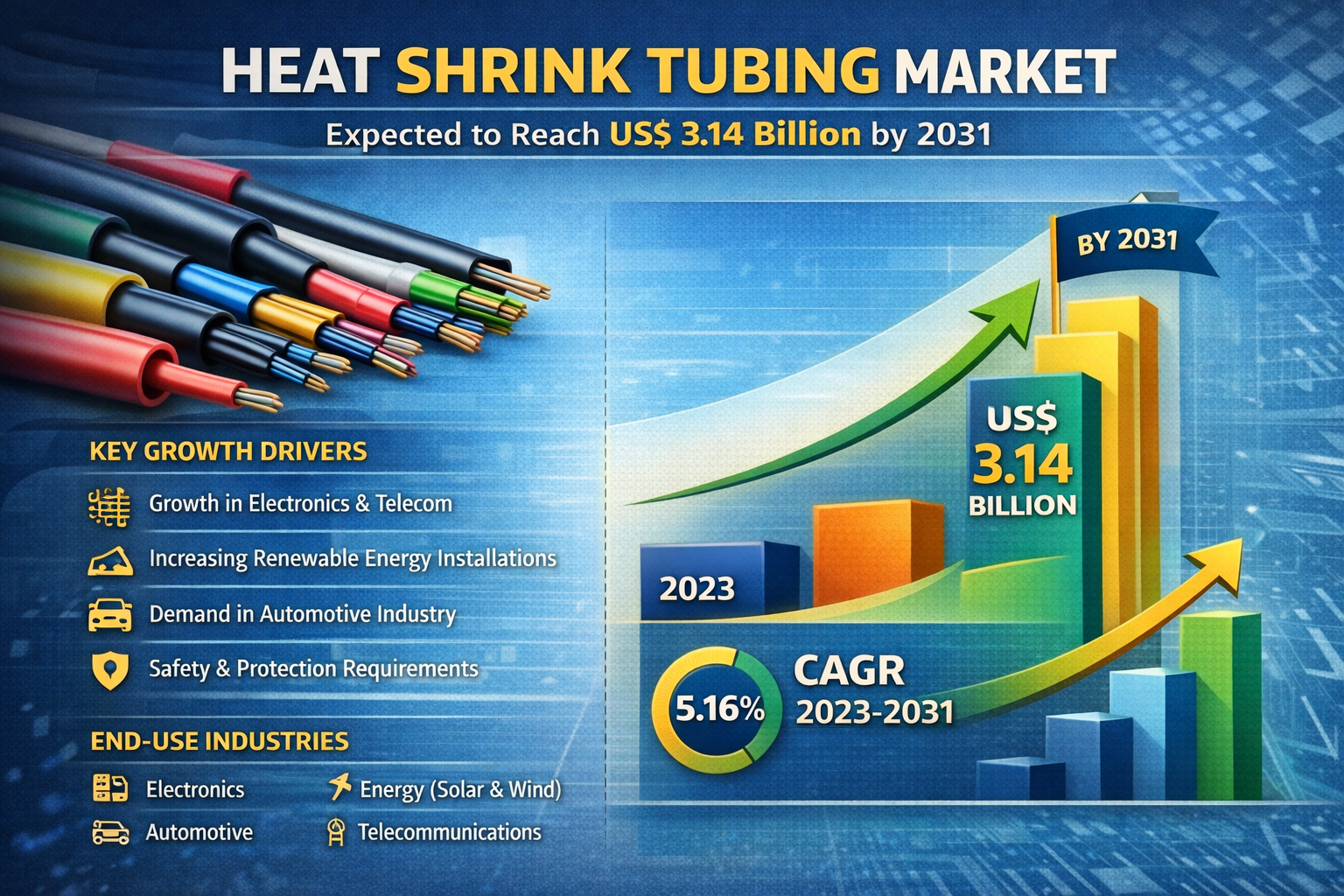 Heat Shrink Tubing Market Share Trends Across Polyolefin and High Voltage Applications