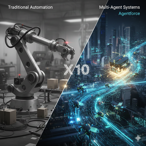 Agentforce vs Traditional Automation: Why Multi-Agent Systems Deliver 10x Efficiency
