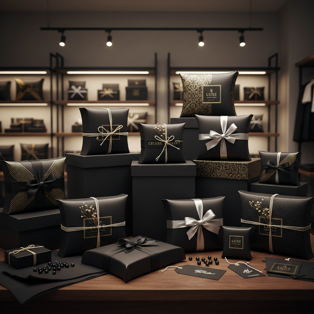 9 Black Pillow Box Ideas for Retail and Gifting