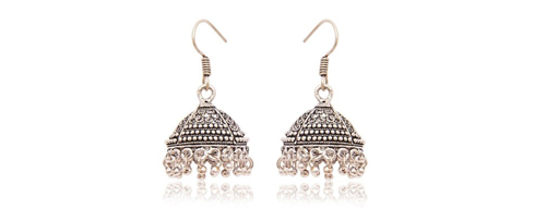 Explore that Dream Look with the Exclusive Silver Jhumkas