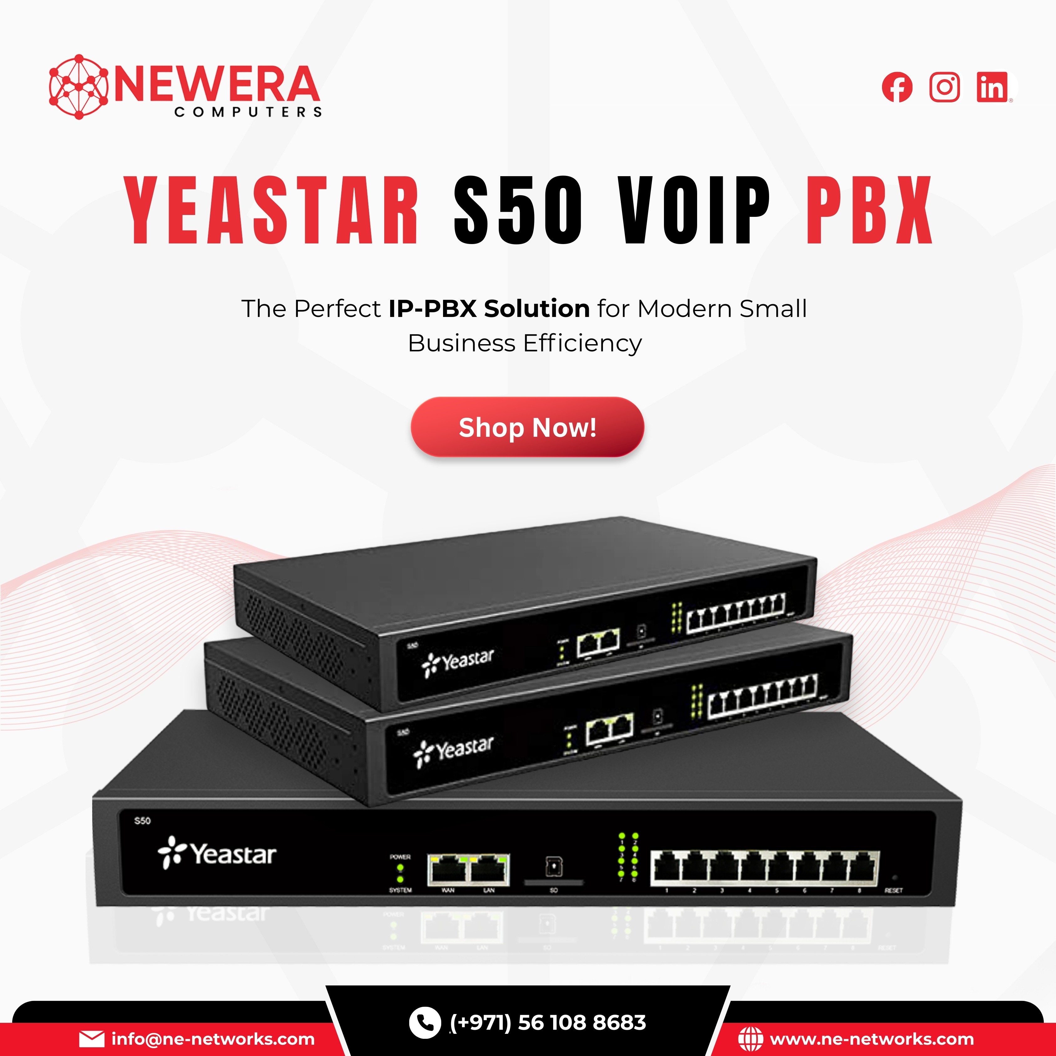 Yeastar S50 VoIP PBX System in Dubai UAE – Advanced Business Communication Solutions by Newera Computers