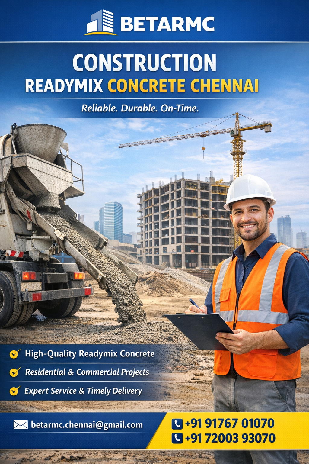 Betarmc – Your Trusted Partner for Construction Readymix Concrete in Chennai