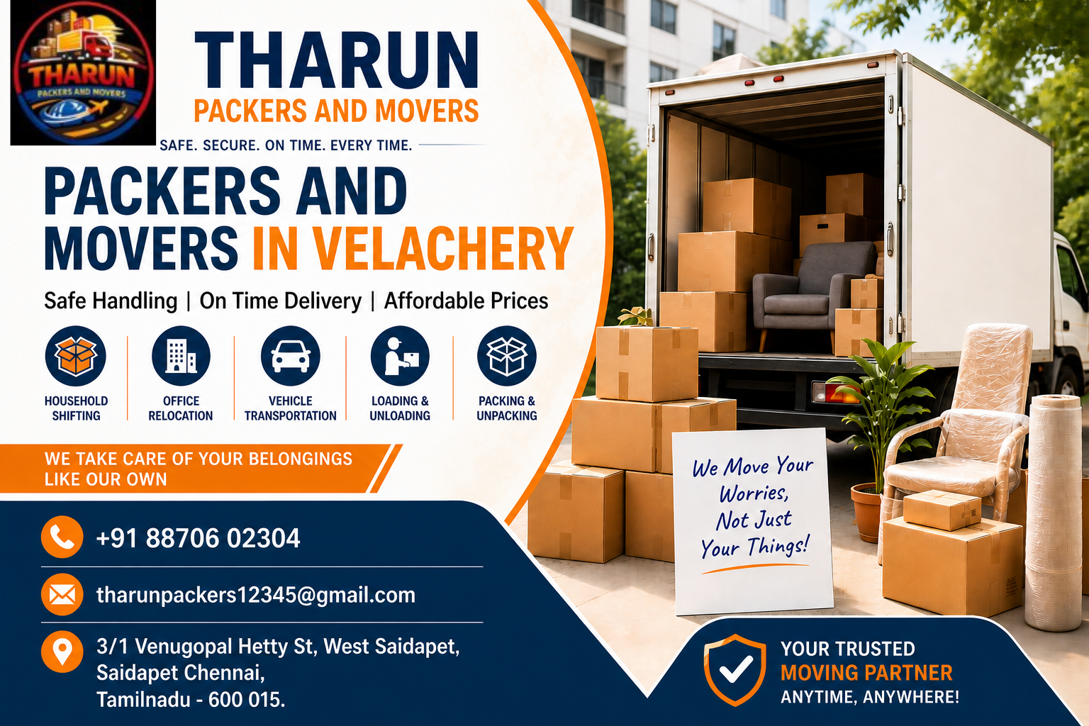 Reliable Packers and Movers in Velachery  -  Tharun Packers And Movers