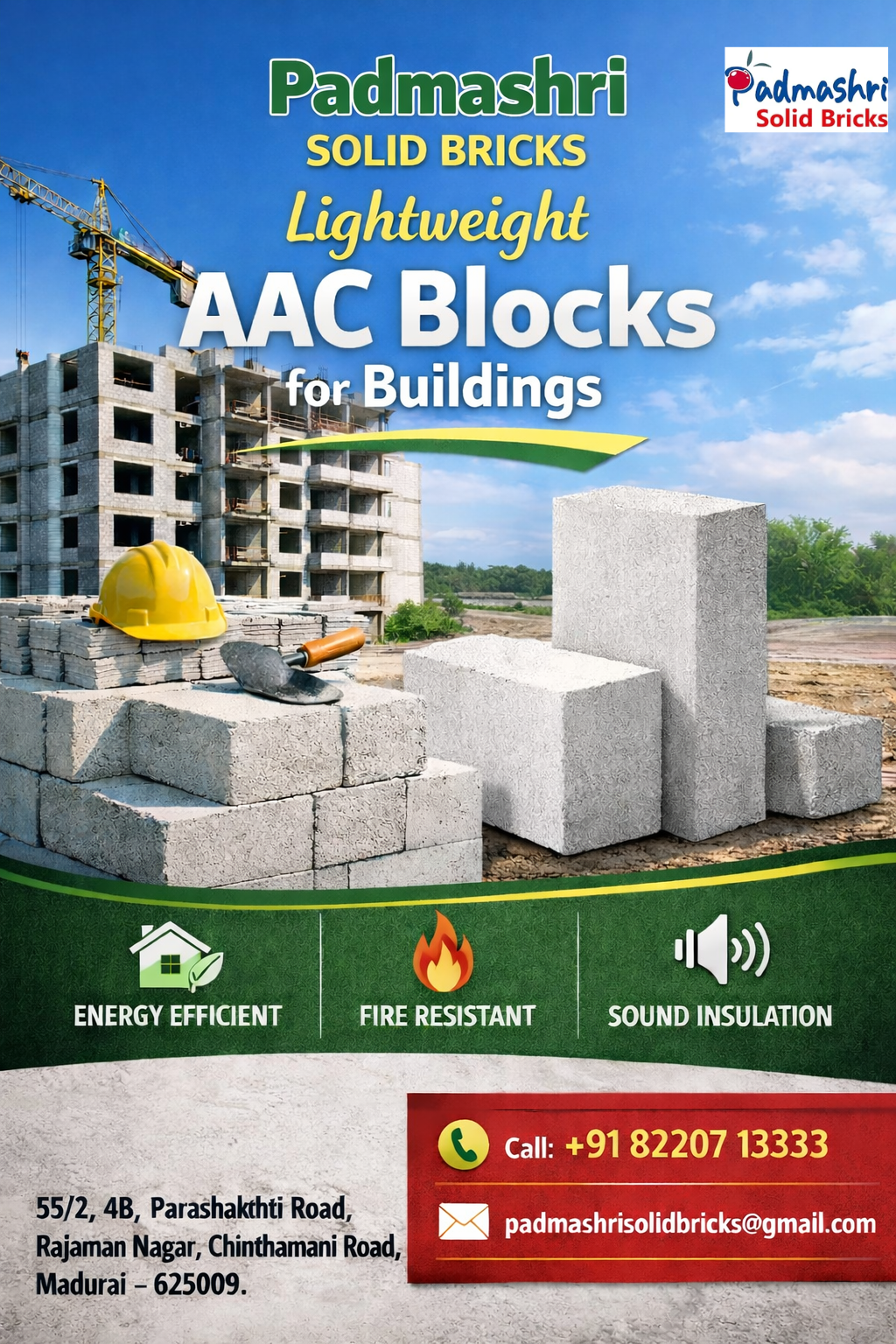 Lightweight AAC Blocks for Buildings by  Padmashri Solid Bricks