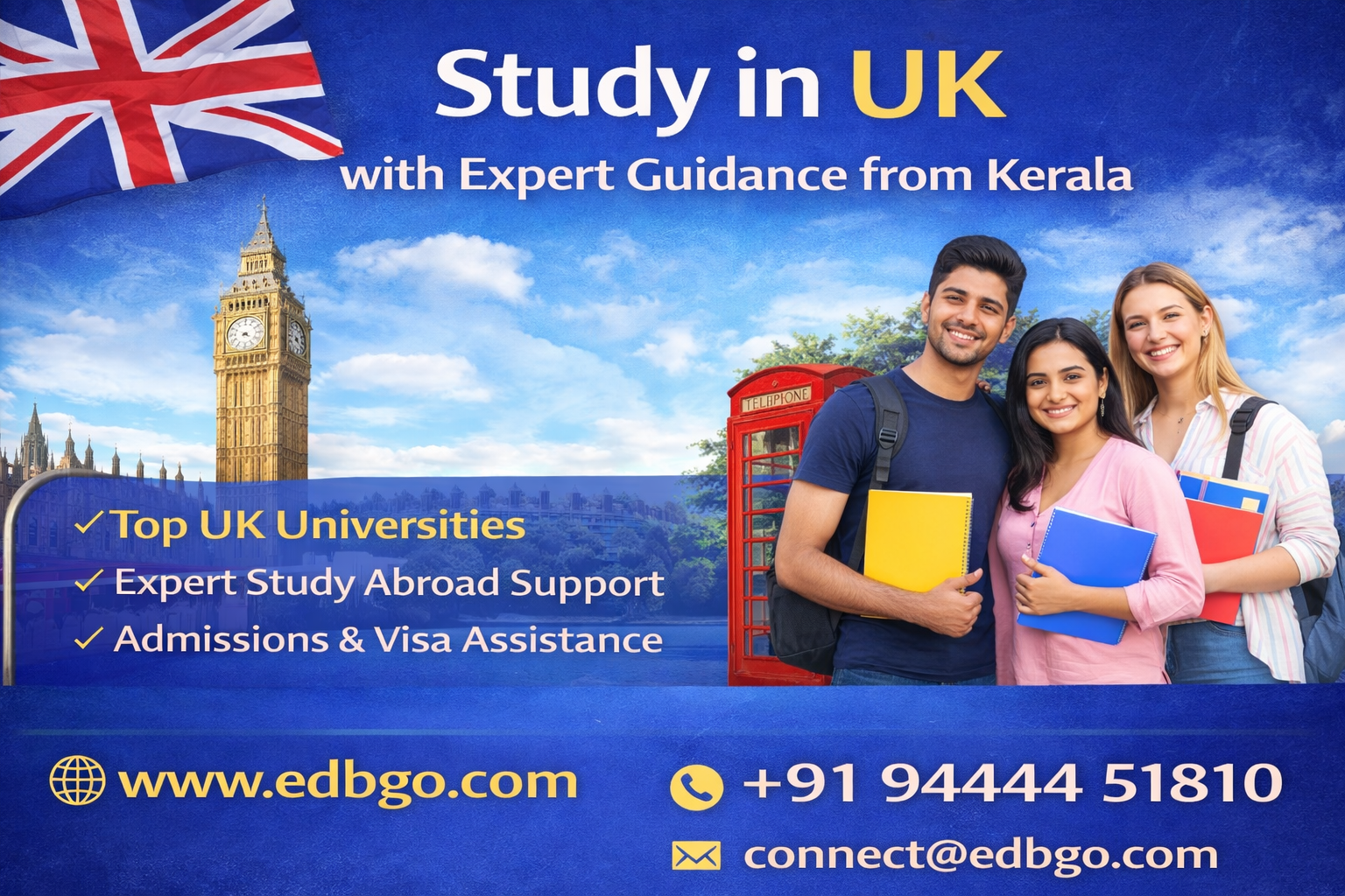 Study in UK – Your Complete Guide to Studying in Great Britain with the Best Study Abroad Consultancy in Kerala