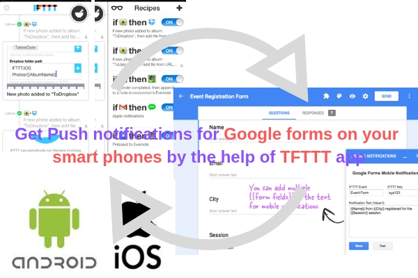 Get Push notifications for Google forms on your smart phones by the help of IFTTT app!