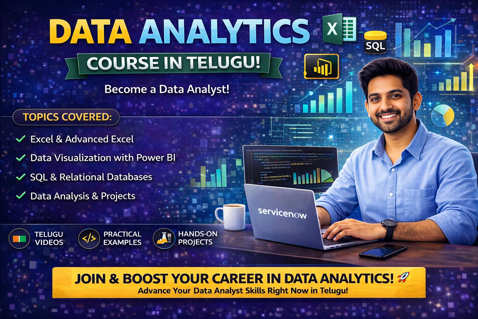 Power BI Hands‑On Training Data Analytics Course in Telugu