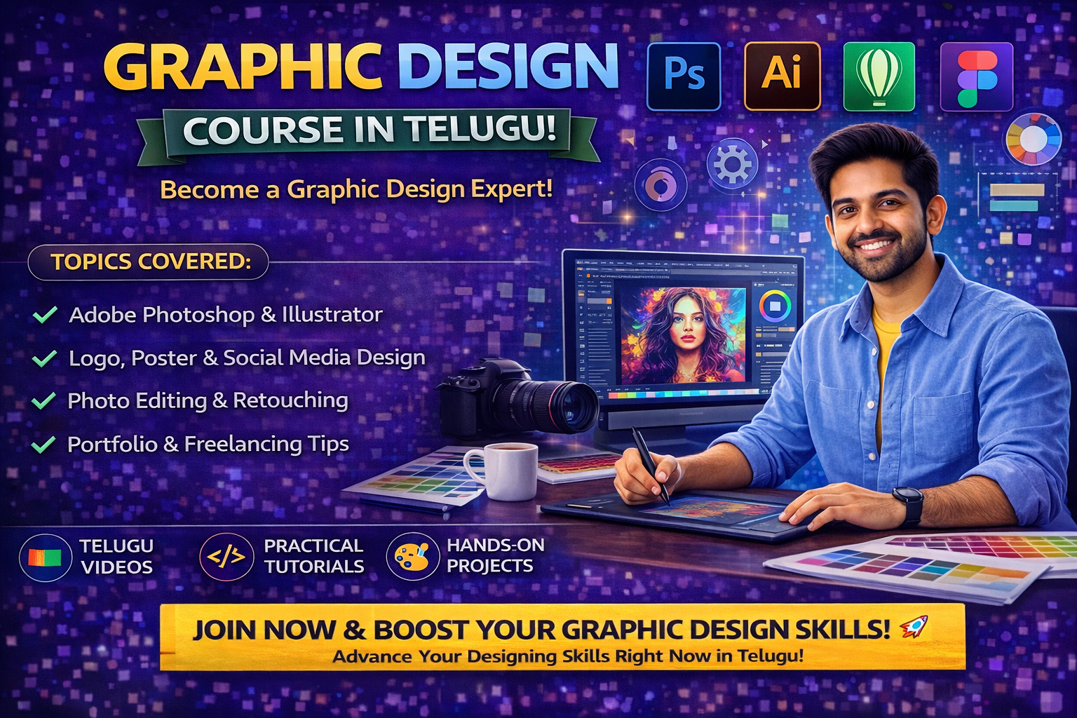 YouTube Thumbnail Design Graphic Design Course in Telugu