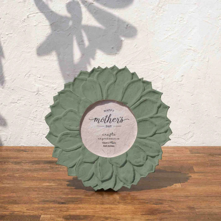 Wooden Photo Frame (Olive Green) – A Perfect Blend of Art & Memories