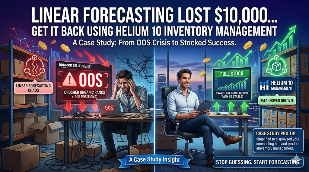 Case Study: How Linear Forecasting Lost $10,000 and 200 Organic Ranks (And How This Seller Fixed It Using Helium 10)