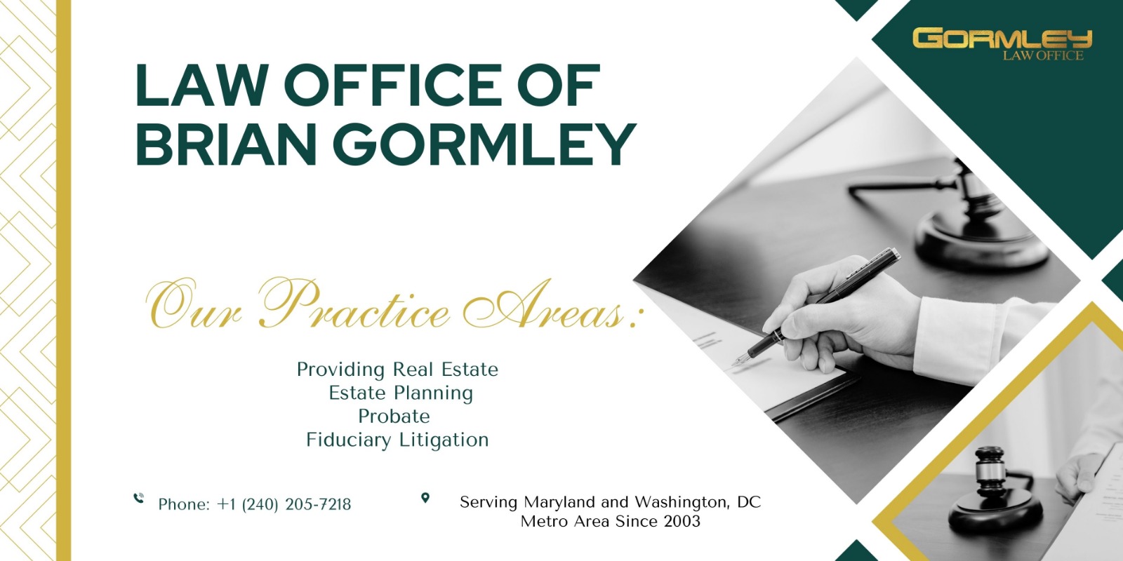 Real Estate Investors Estate Planning the Law Office of Brian Gormley LLC is your Legal Partner in Maryland and DC Markets