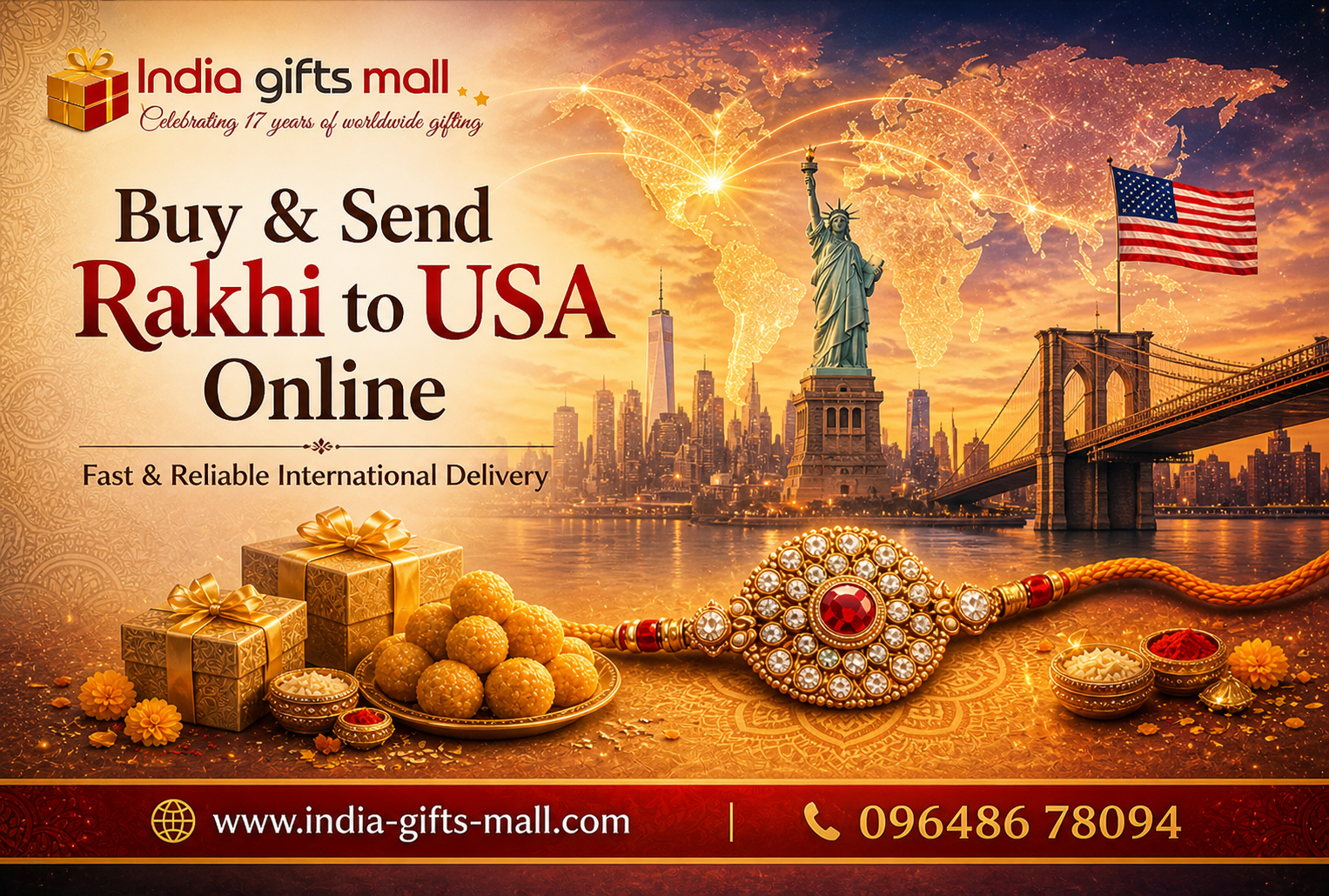 How can I send rakhi to USA from India at low cost | India Gifts Mall