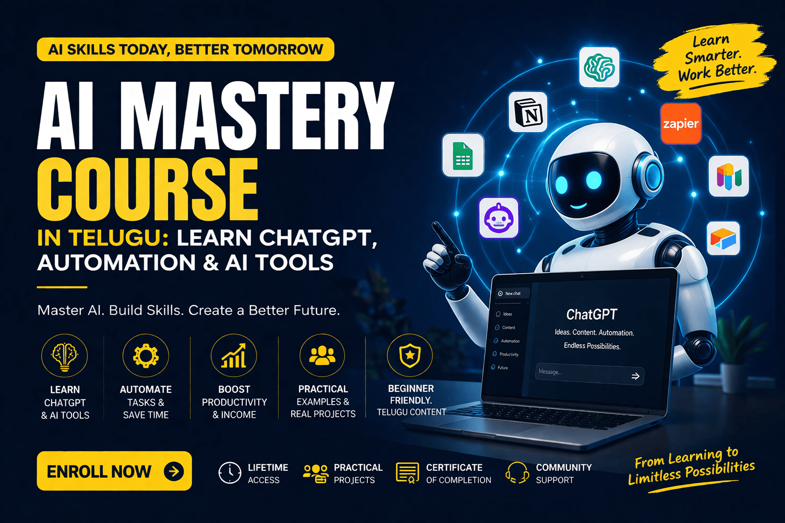 AI Mastery Course in Telugu: Beginner-Friendly Guide to Artificial Intelligence