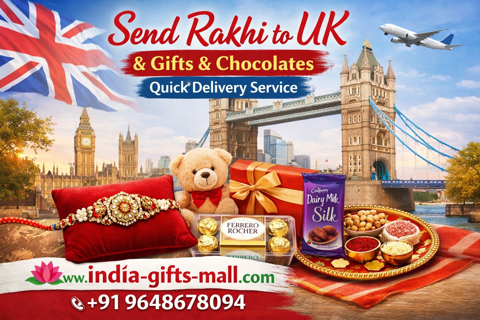 Send Rakhi to UK with Gifts & Chocolates – Quick Delivery Service