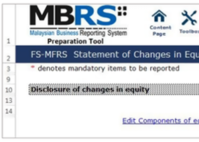 Preparation of MBRS Report - Financial Statements 6 -Statement of Changes in Equity