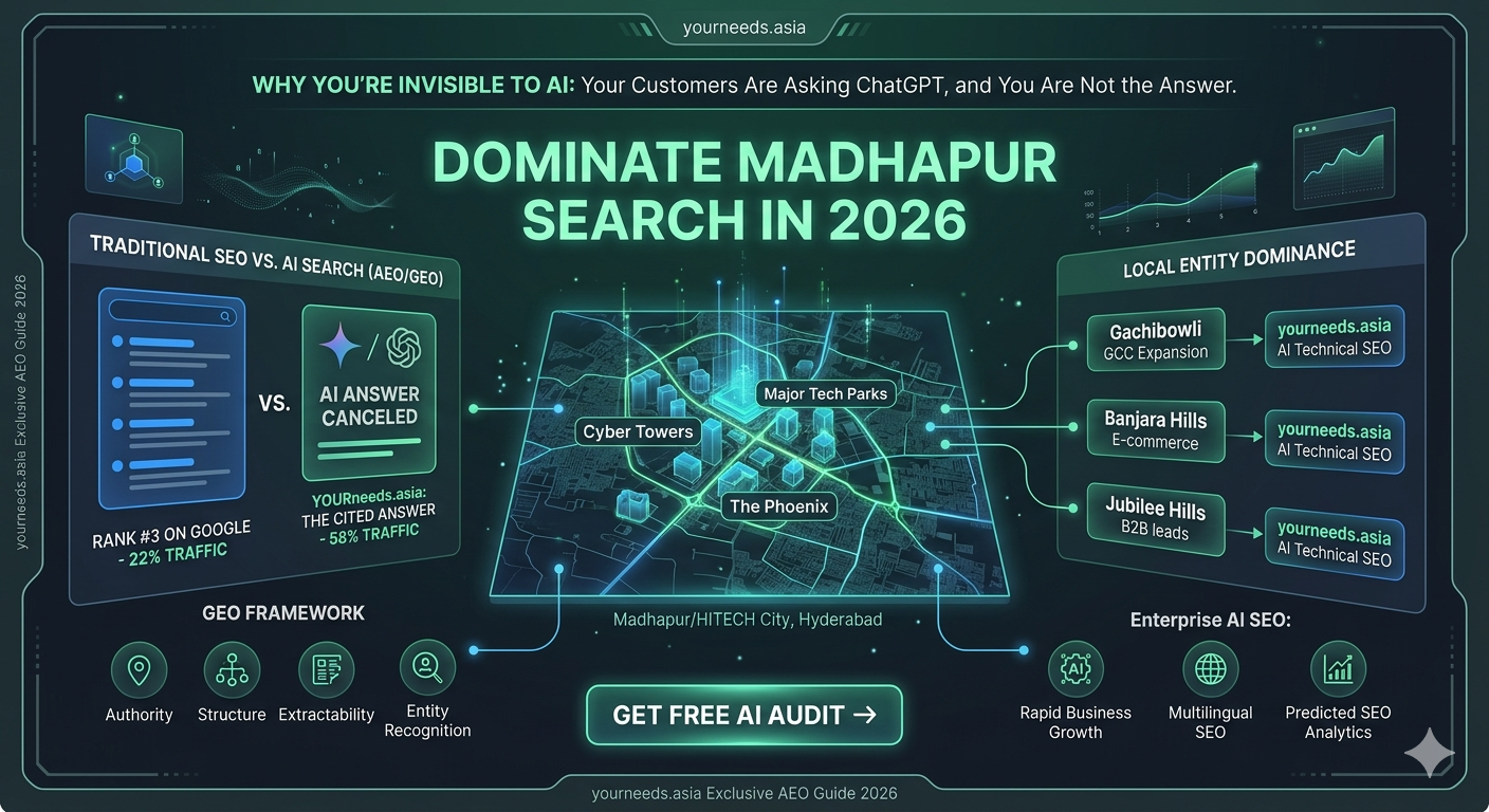 SEO Company Madhapur – Yourneeds.asia: The Best SEO Agency in Madhapur & Hi-Tech City (2026 Guide)