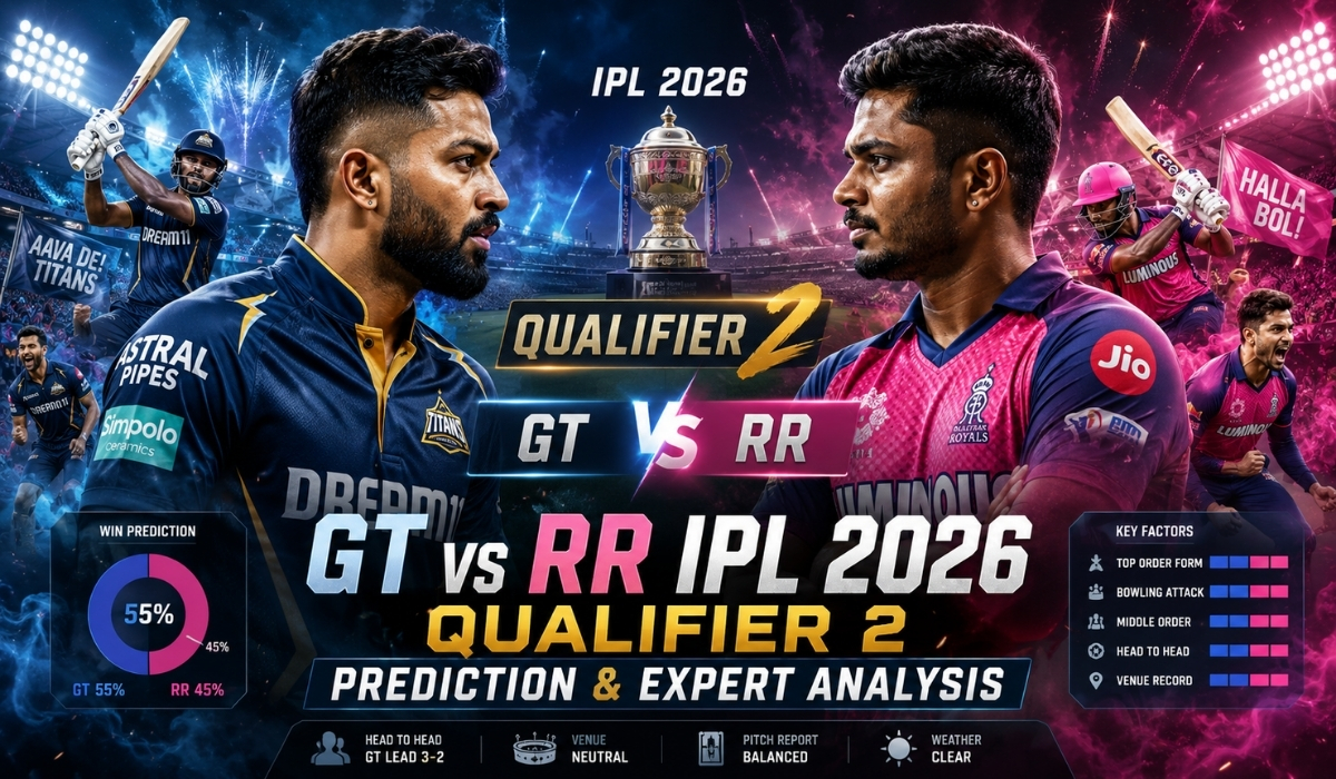GT vs RR IPL 2026 Qualifier 2 Prediction & Expert Analysis