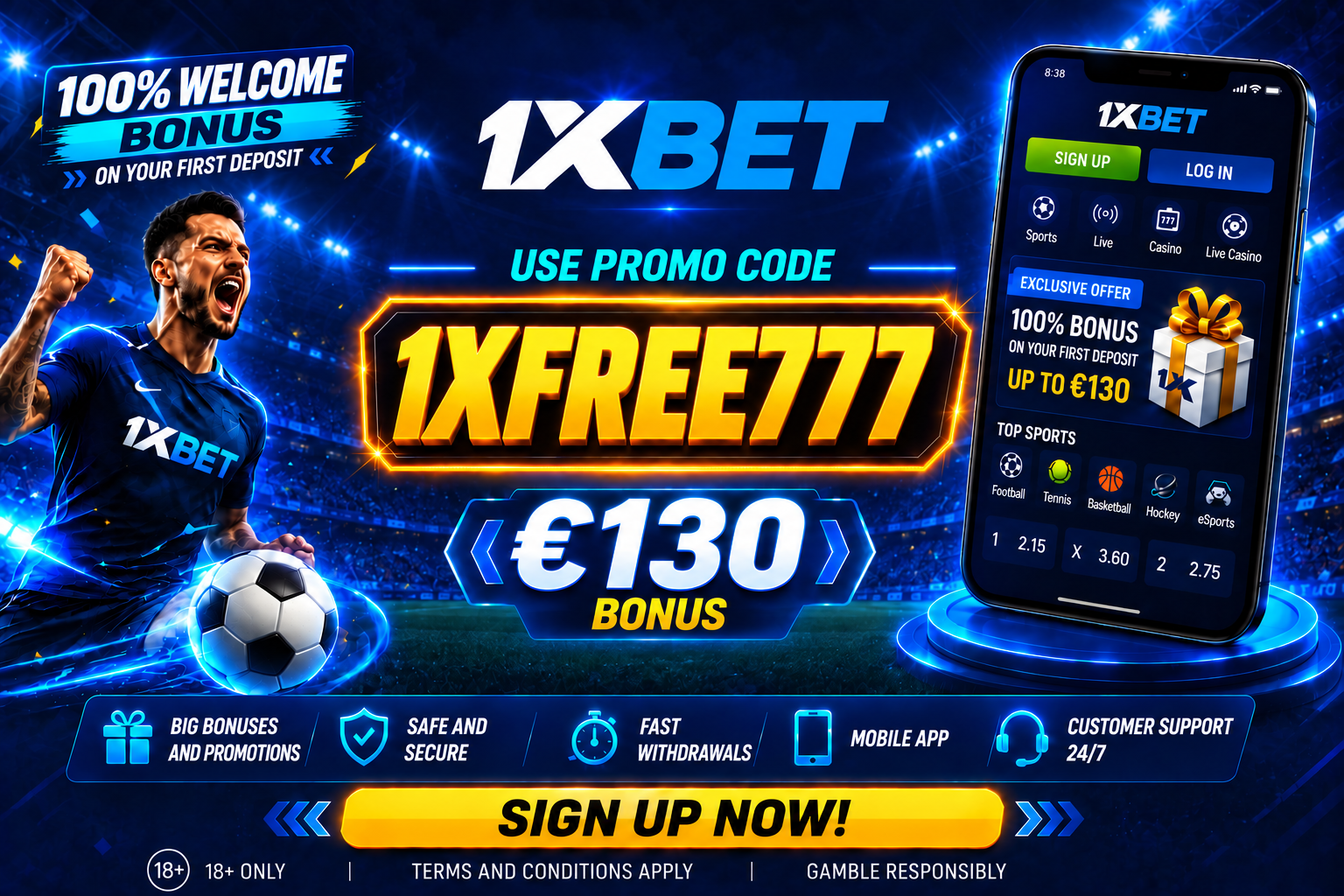 1xBet Promo Code List 2027: 1XFREE777 - Updated