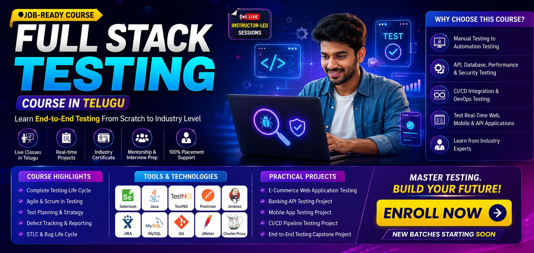 Step by Step Full Stack Testing Course in Telugu Guide