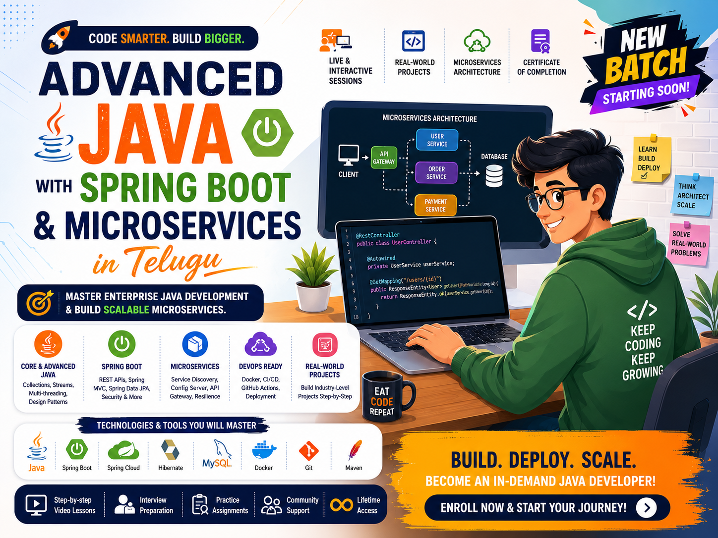 Advanced Java with Spring Boot & Microservices Course in Telugu for Software Careers