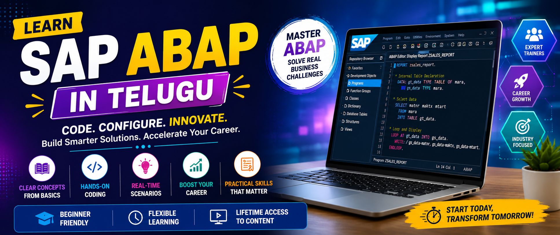 SAP ALV Reporting Tools in SAP ABAP Course in Telugu
