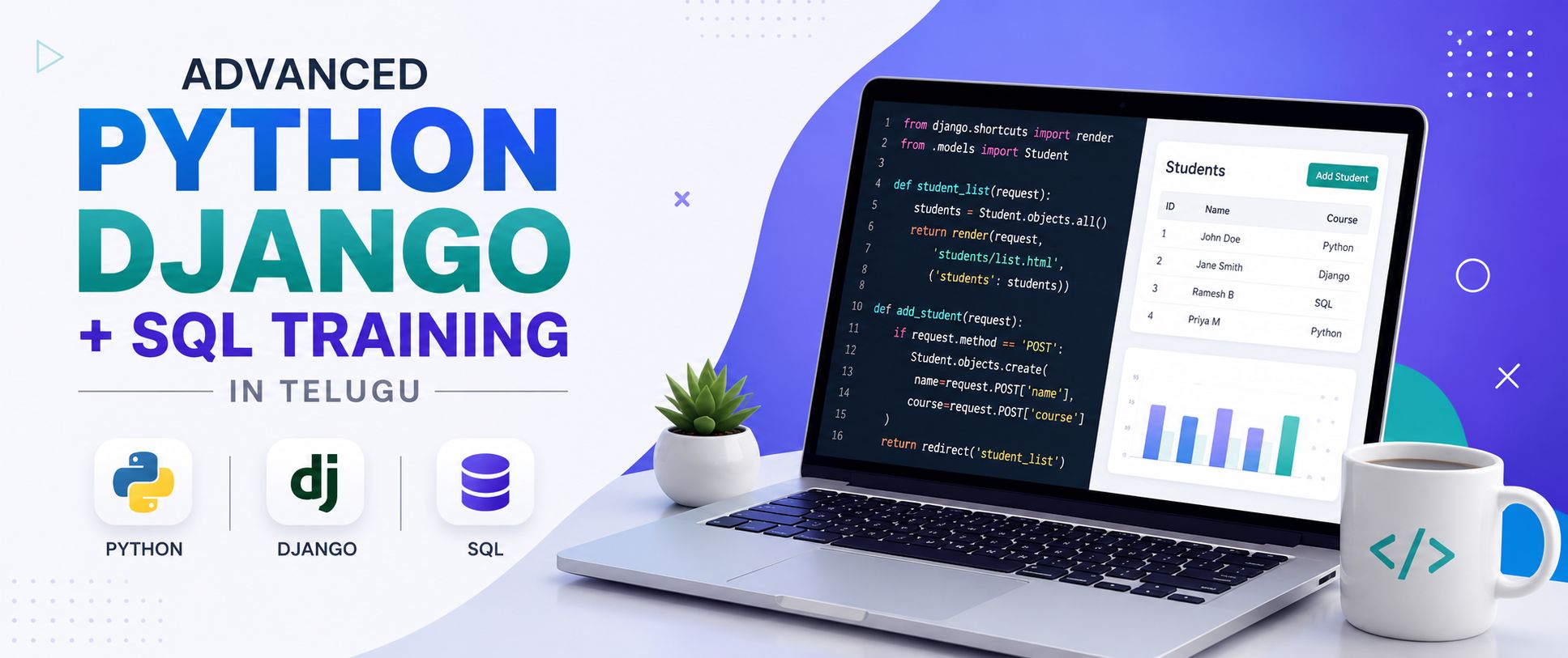 Learn REST API Development with Python Django SQL Course in Telugu