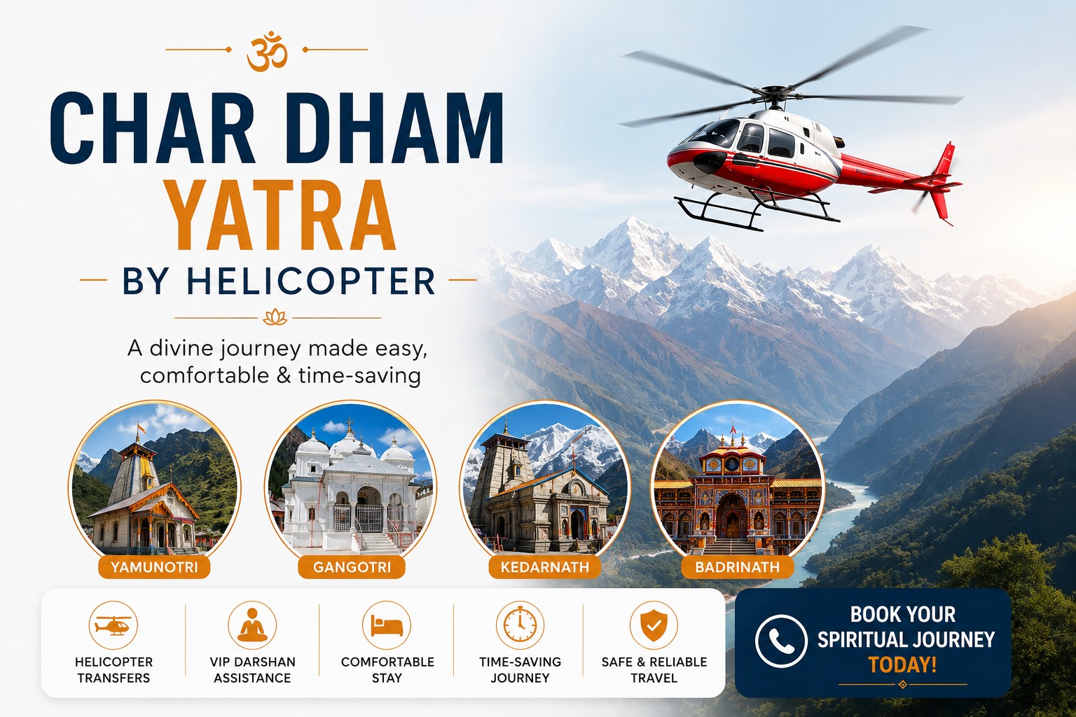 Char Dham Yatra by Helicopter – The Most Comfortable Way to Experience Uttarakhand’s Sacred Pilgrimage